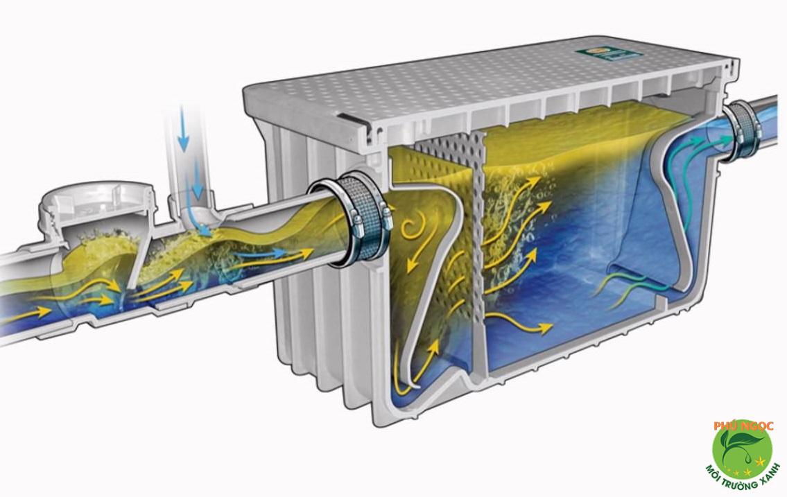 Phương thức hoạt động của bể tách dầu mỡ 3 ngăn